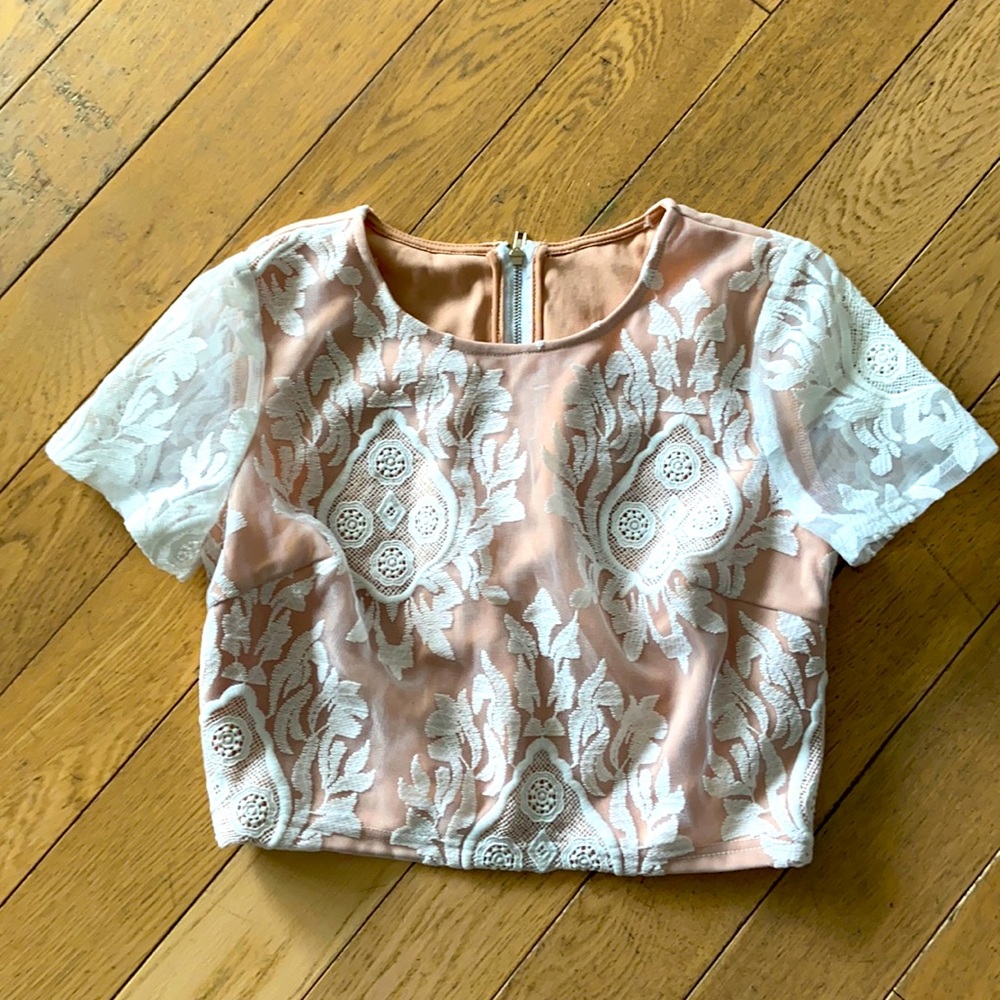 Crochet lace crop top